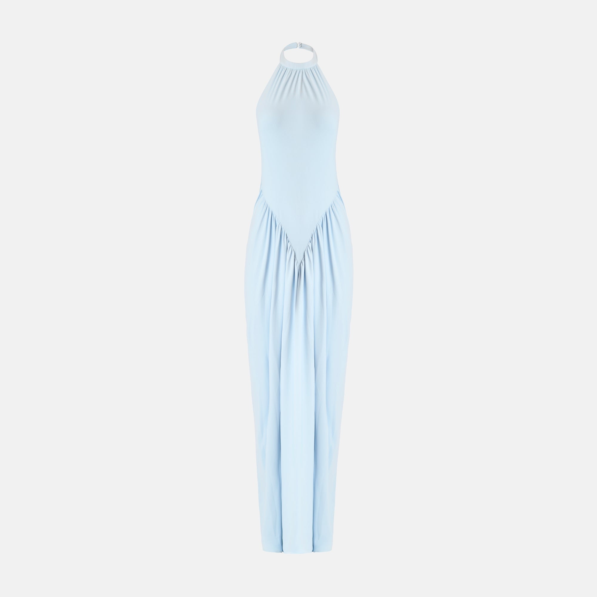 light blue halter neck dress LYSA Maxi Dress | Baby Blue Halterneck Maxi Dress