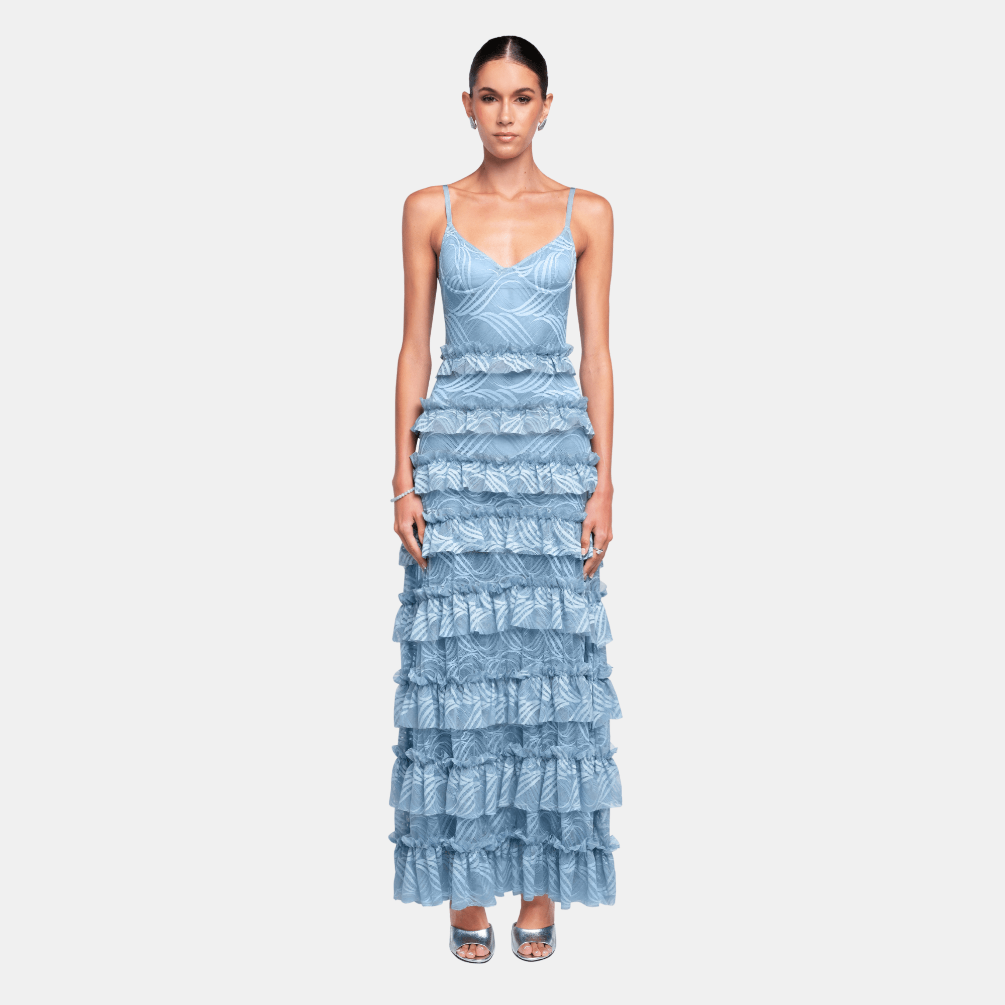 OW Collection | Marina Maxi Dress | Ash Blue Ash Blue / L OW Collection | Marina Maxi Dress | Ash Blue Ash Blue / L