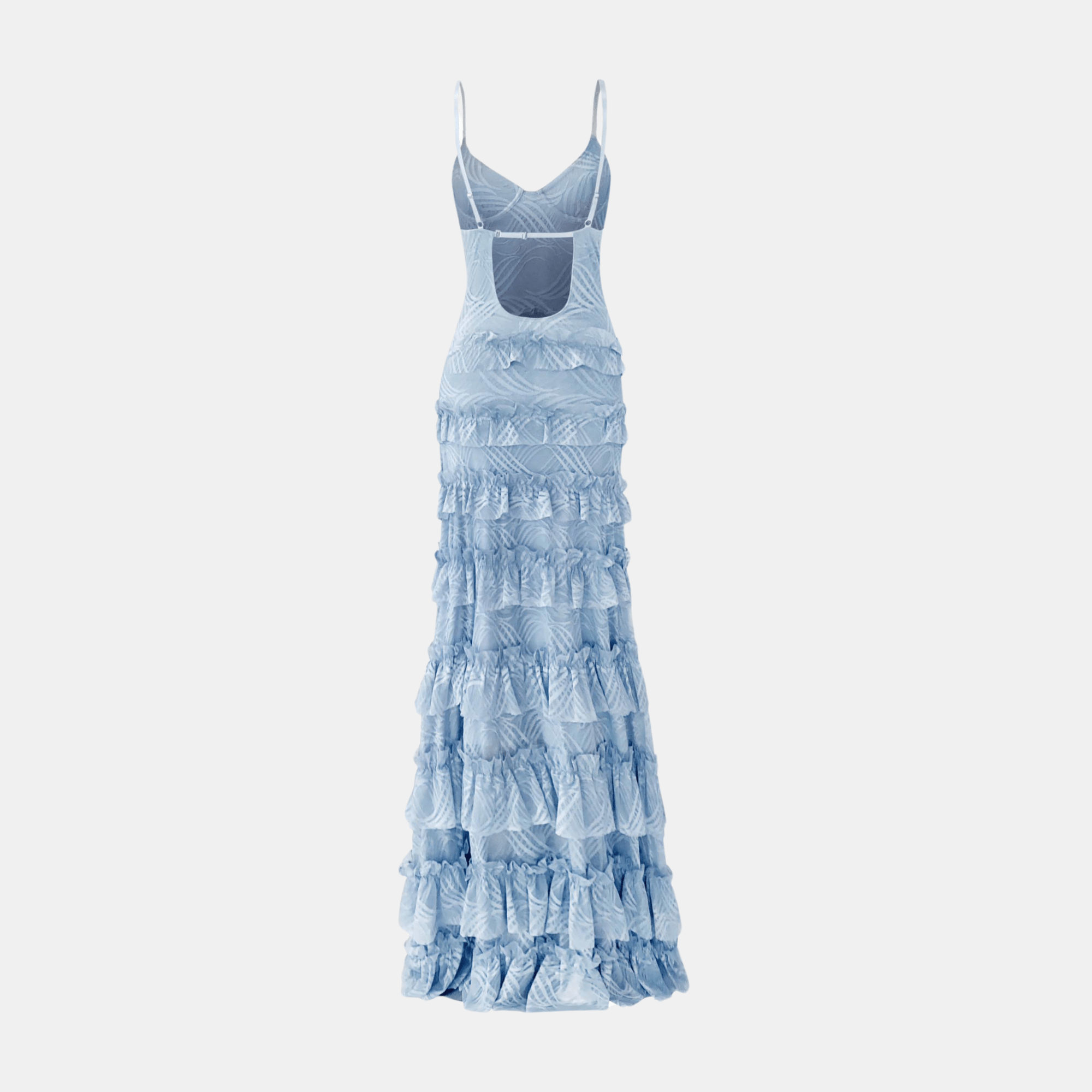 MARINA Maxi Dress | Blue Lace Ruffle Dress | OW Collection MARINA Maxi Dress | Blue Lace Ruffle Dress | OW Collection