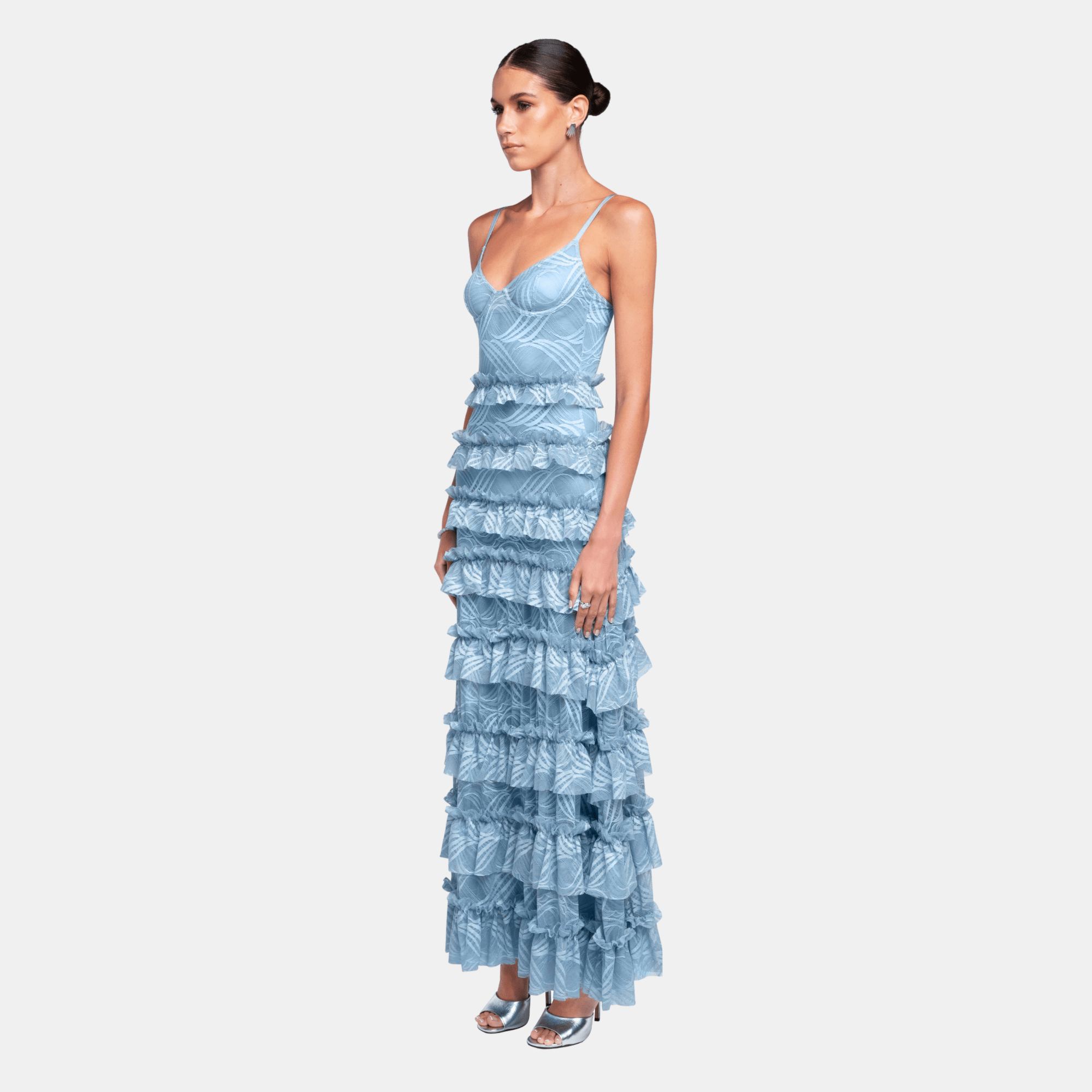 MARINA Maxi Dress | Blue Lace Ruffle Dress | OW Collection MARINA Maxi Dress | Blue Lace Ruffle Dress | OW Collection
