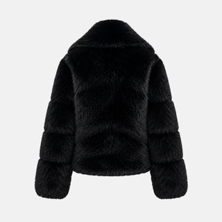 OW Collection MILAN Faux Fur Jacket Jacket 121 - Black