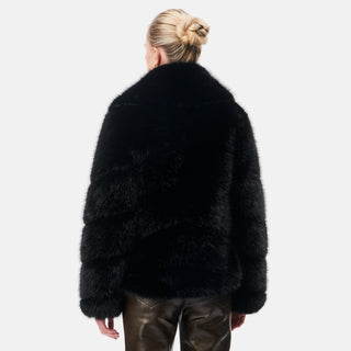 OW Collection MILAN Faux Fur Jacket Jacket 121 - Black