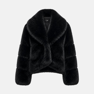 OW Collection MILAN Faux Fur Jacket Jacket 121 - Black