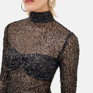 OW Collection NIKKI Maxi Dress Dress 090 - Black Glitter
