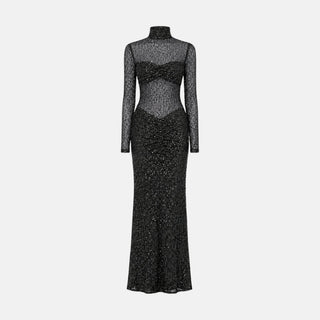 OW Collection NIKKI Maxi Dress Dress 090 - Black Glitter
