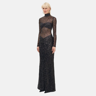 OW Collection NIKKI Maxi Dress Dress 090 - Black Glitter