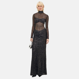 OW Collection NIKKI Maxi Dress Dress 090 - Black Glitter