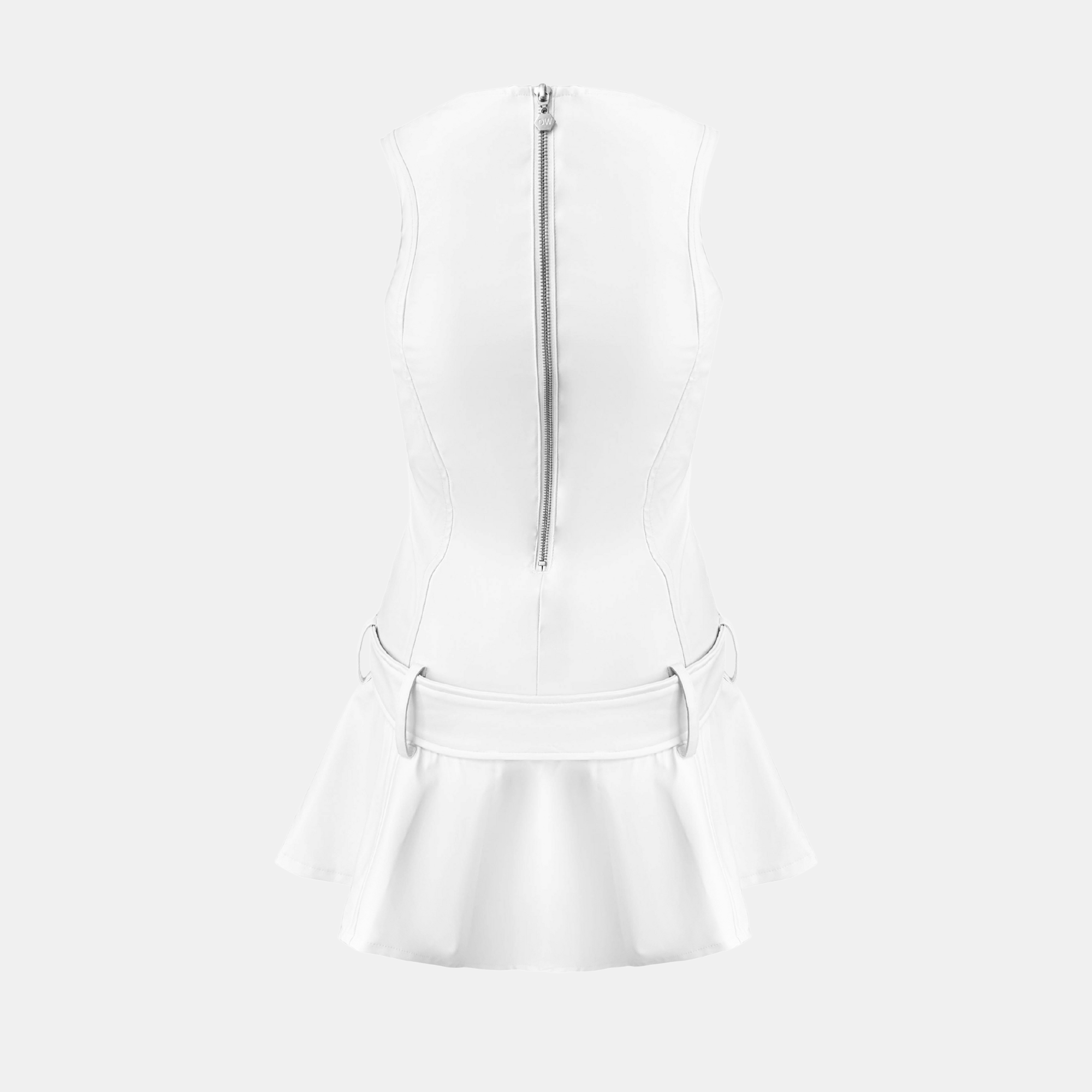 PEARL Mini Dress | White Belted Mini Dress PEARL Mini Dress | White Belted Mini Dress