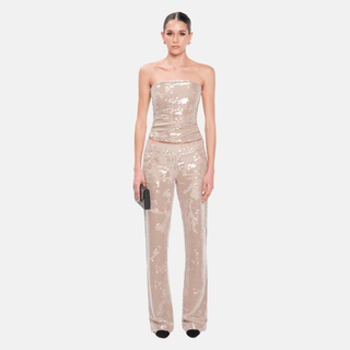 OW Collection RUBY Sequin Tube Top Top 036 - Tan