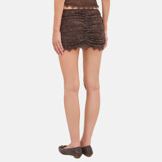 OW Collection SELAH Mini Skirt Skirt 166 - Chocolate Brown