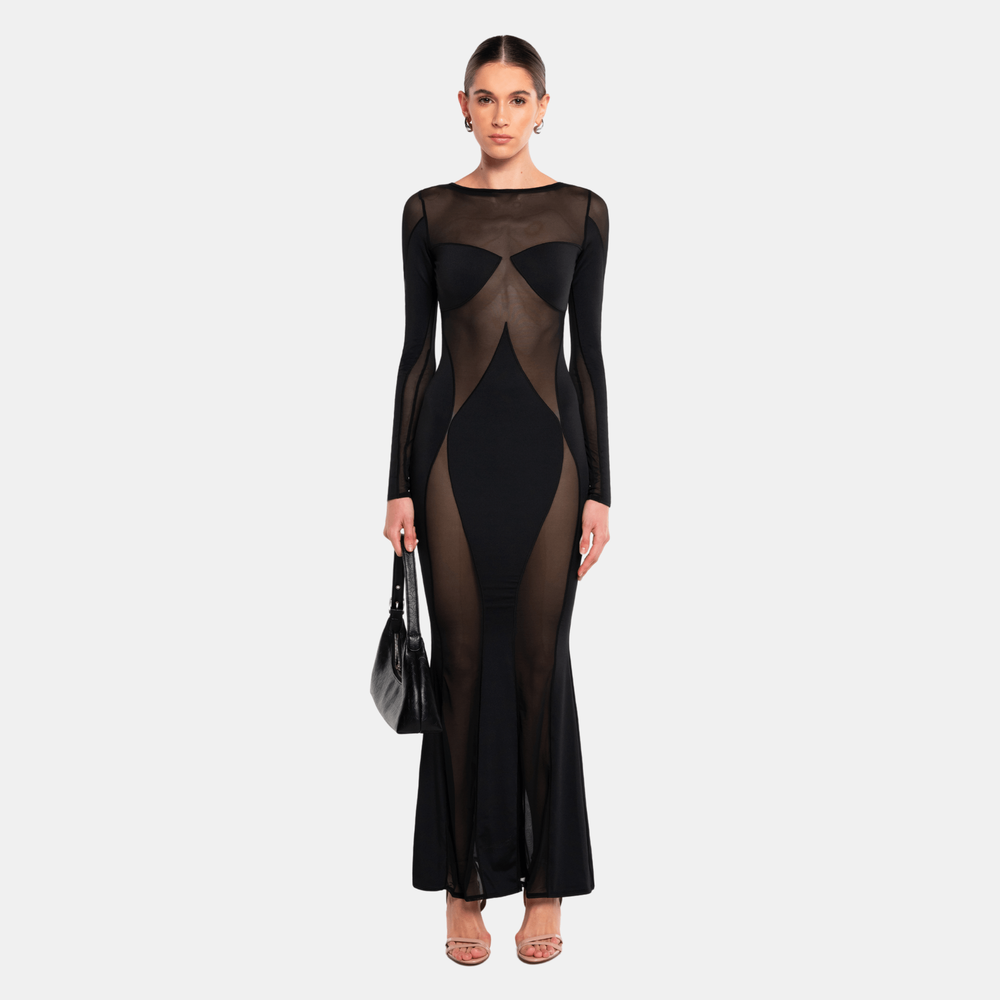 Sierra Maxi Dress | Sheer Panel Maxi Dress | OW Collection L Sierra Maxi Dress | Sheer Panel Maxi Dress | OW Collection L