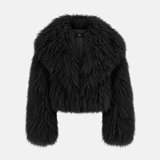 OW Collection THEA Fur Jacket Jacket 121 - Black