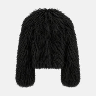 OW Collection THEA Fur Jacket Jacket 121 - Black