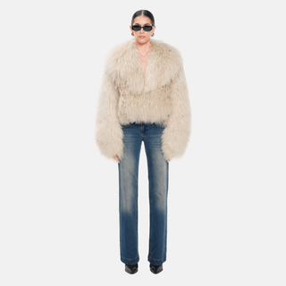 OW Collection THEA Fur Jacket Jacket 196 - Light Tan