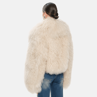 OW Collection THEA Fur Jacket Jacket 196 - Light Tan