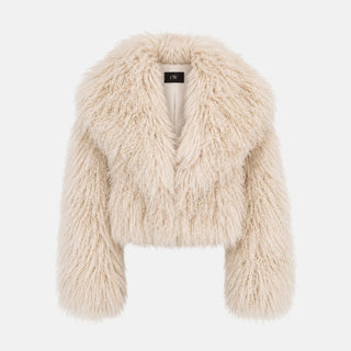OW Collection THEA Fur Jacket Jacket 196 - Light Tan