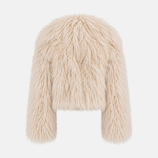 OW Collection THEA Fur Jacket Jacket 196 - Light Tan