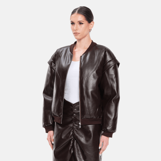 OW Collection VALENTINA Bomber Jacket Jacket 230 - Dark Brown