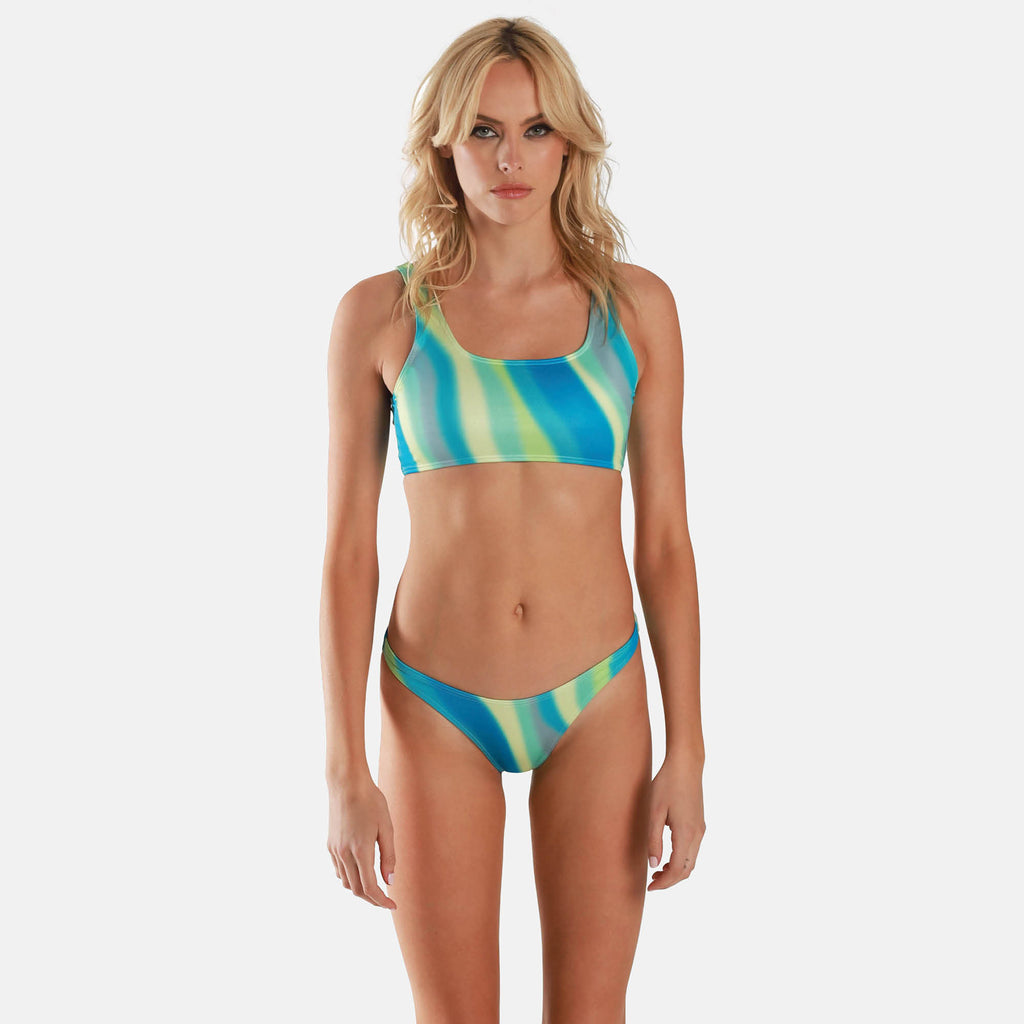 OW Swim HANNA Bikini Top Bikini Top 157 - Green Print