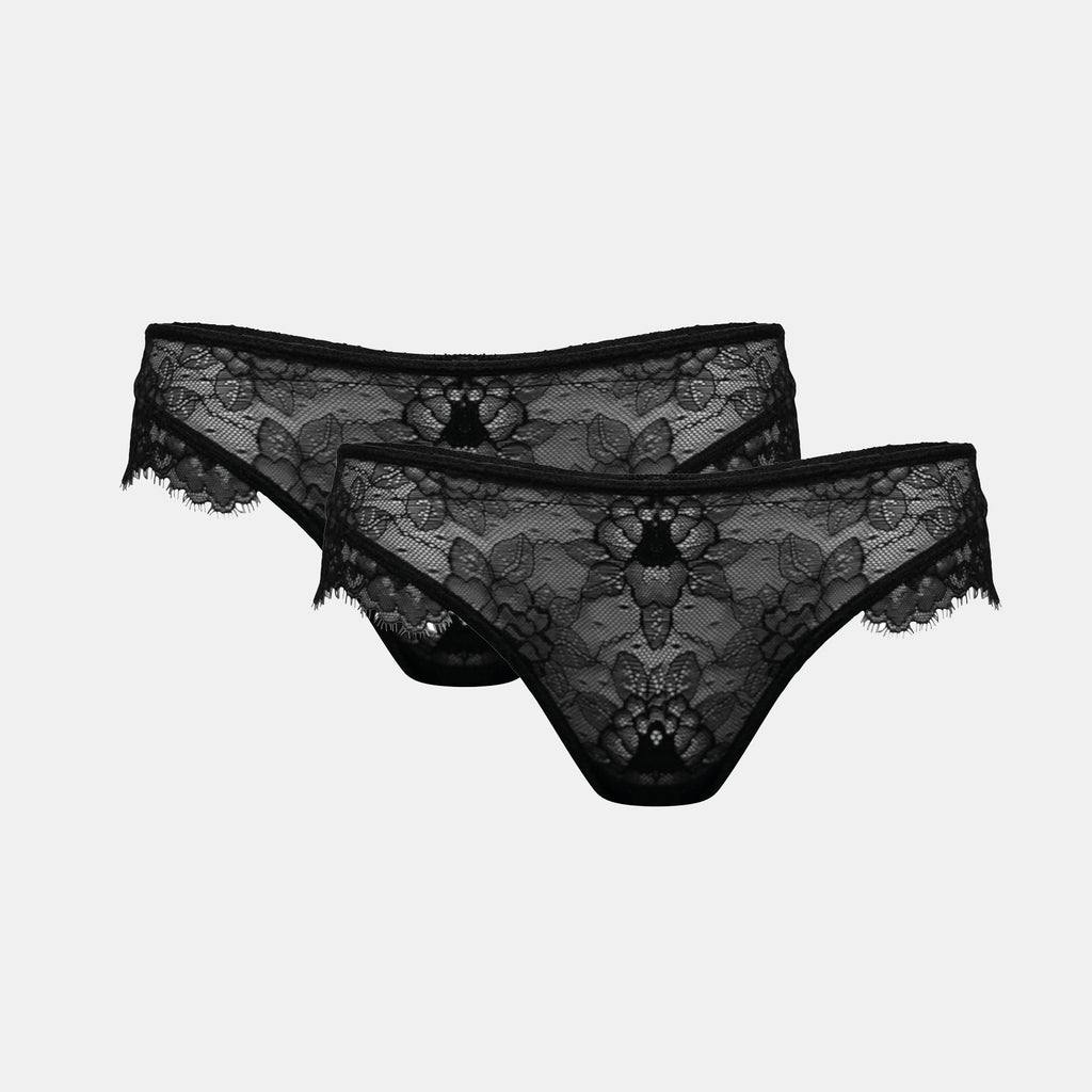 OW Collection LAYCE Thong 2-Pack Thong 002 - Black Caviar