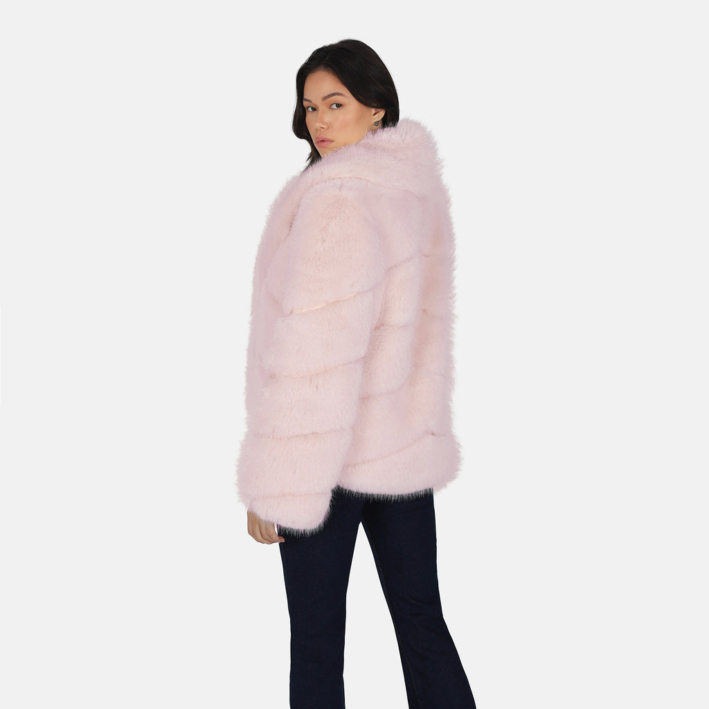 OW Collection MILAN Faux Fur Jacket Jacket 126 - Pink