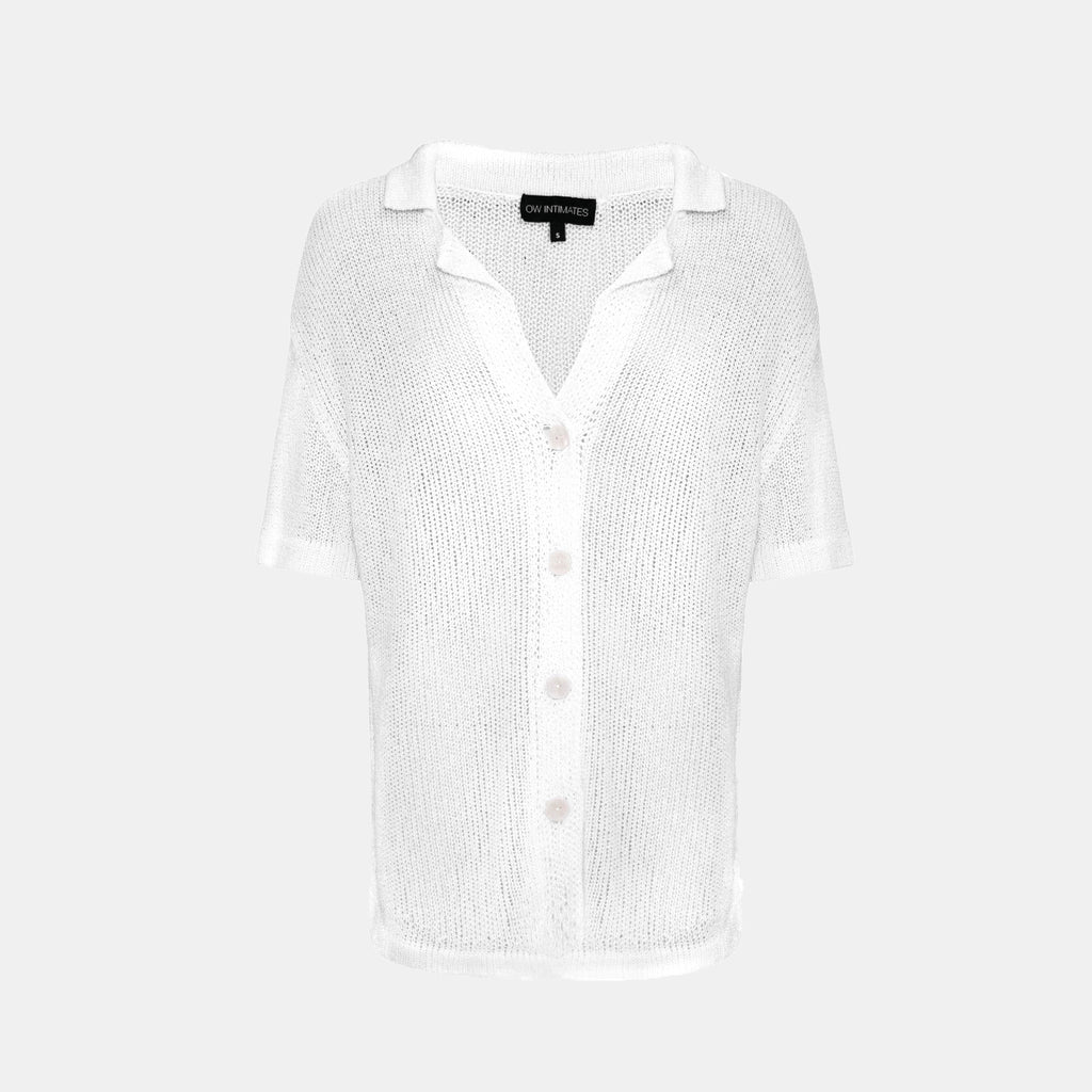 OW Collection OLIVIA Crochet Shirt Shirt 059 - OW White
