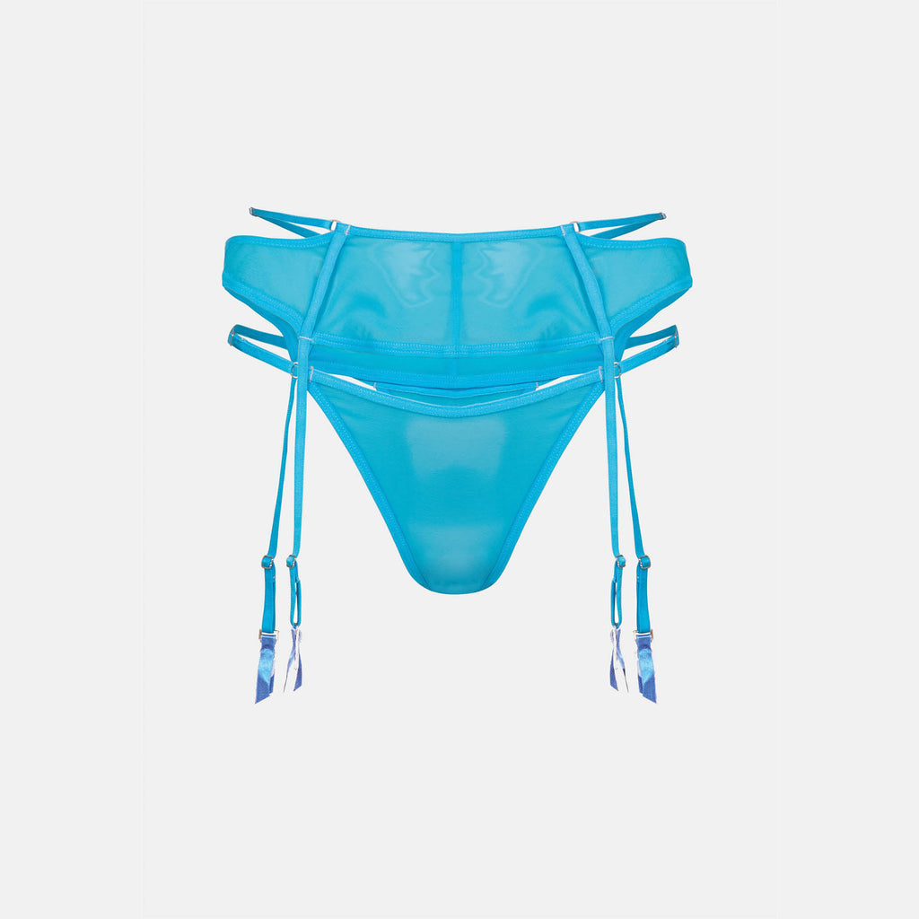 OW Collection REYNA Thong & Suspender Thong 104 - Malibu Blue