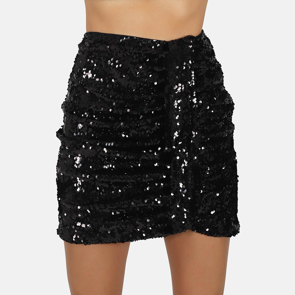 OW Collection SEQUIN Skirt Skirt 002 - Black Caviar